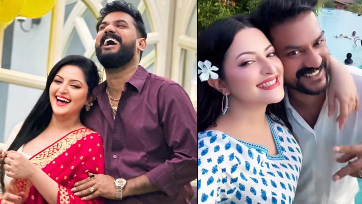 সহকর্মীকে নিয়ে পরীমণির খুনসুটি